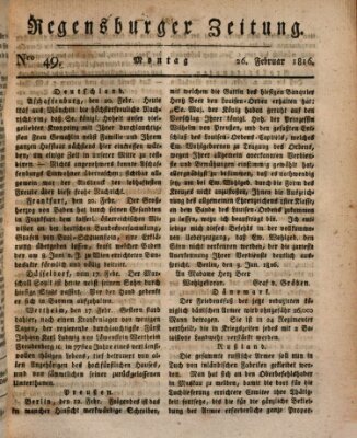 Regensburger Zeitung Montag 26. Februar 1816