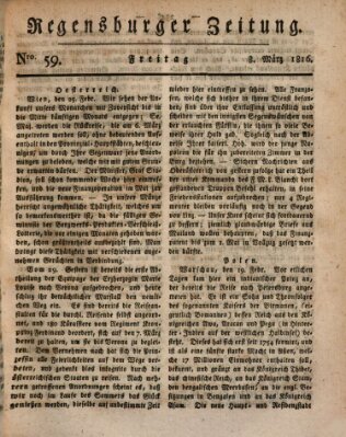 Regensburger Zeitung Freitag 8. März 1816