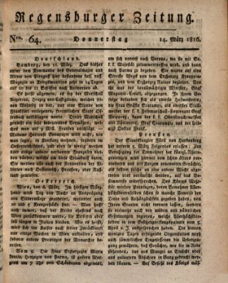 Regensburger Zeitung Donnerstag 14. März 1816