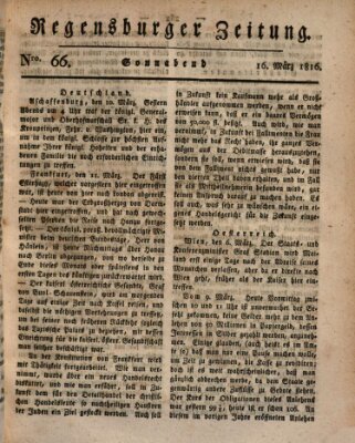 Regensburger Zeitung Samstag 16. März 1816