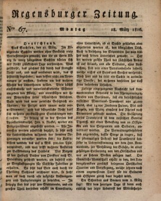 Regensburger Zeitung Montag 18. März 1816