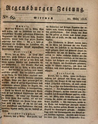 Regensburger Zeitung Mittwoch 20. März 1816