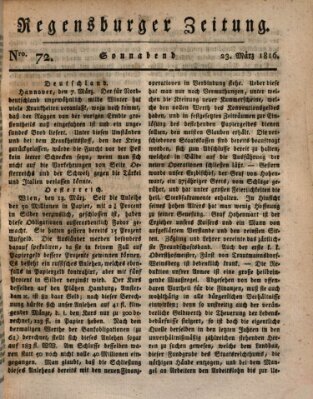 Regensburger Zeitung Samstag 23. März 1816