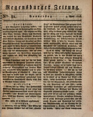 Regensburger Zeitung Donnerstag 4. April 1816