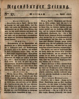 Regensburger Zeitung Mittwoch 10. April 1816