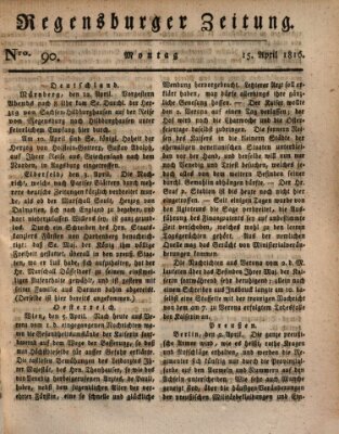 Regensburger Zeitung Montag 15. April 1816