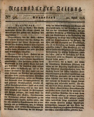 Regensburger Zeitung Samstag 20. April 1816