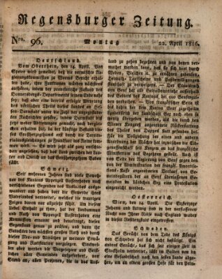 Regensburger Zeitung Montag 22. April 1816