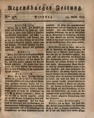 Regensburger Zeitung Dienstag 23. April 1816