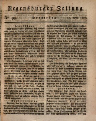 Regensburger Zeitung Donnerstag 25. April 1816