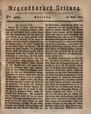 Regensburger Zeitung Freitag 26. April 1816