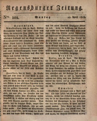 Regensburger Zeitung Montag 29. April 1816