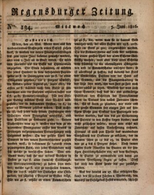 Regensburger Zeitung Mittwoch 5. Juni 1816