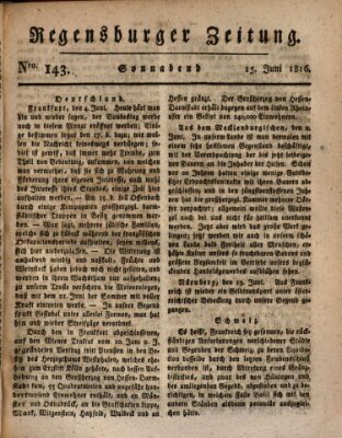 Regensburger Zeitung Samstag 15. Juni 1816