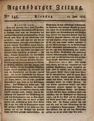 Regensburger Zeitung Dienstag 18. Juni 1816