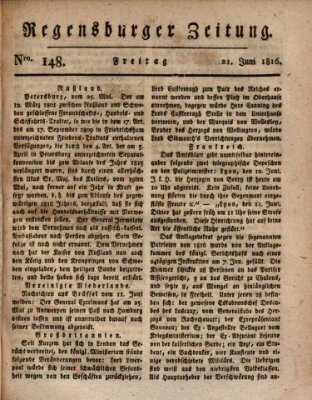 Regensburger Zeitung Freitag 21. Juni 1816