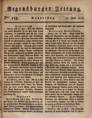 Regensburger Zeitung Donnerstag 27. Juni 1816