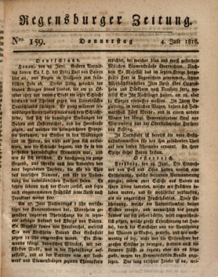 Regensburger Zeitung Donnerstag 4. Juli 1816