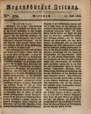 Regensburger Zeitung Mittwoch 17. Juli 1816