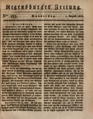 Regensburger Zeitung Donnerstag 1. August 1816