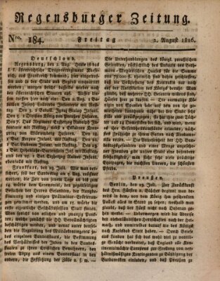 Regensburger Zeitung Freitag 2. August 1816