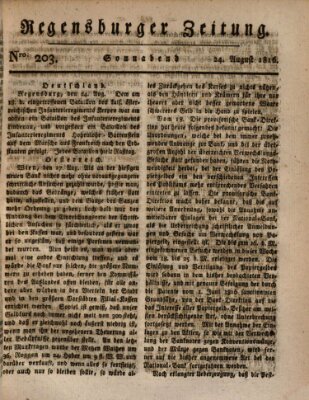 Regensburger Zeitung Samstag 24. August 1816