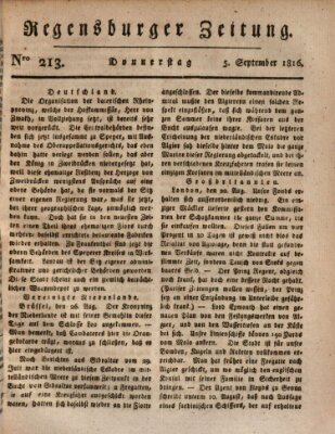 Regensburger Zeitung Donnerstag 5. September 1816