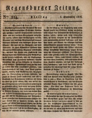 Regensburger Zeitung Freitag 6. September 1816