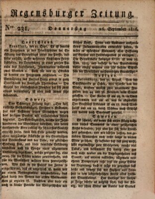 Regensburger Zeitung Donnerstag 26. September 1816