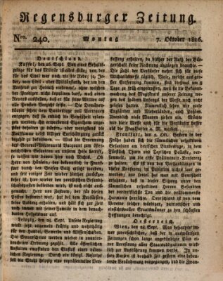 Regensburger Zeitung Montag 7. Oktober 1816