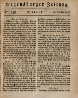 Regensburger Zeitung Mittwoch 16. Oktober 1816