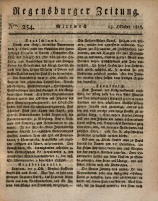 Regensburger Zeitung Mittwoch 23. Oktober 1816