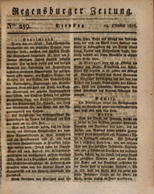 Regensburger Zeitung Dienstag 29. Oktober 1816