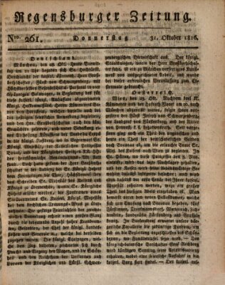 Regensburger Zeitung Donnerstag 31. Oktober 1816