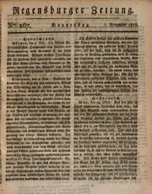 Regensburger Zeitung Donnerstag 7. November 1816