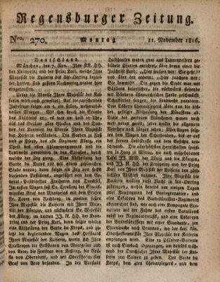 Regensburger Zeitung Montag 11. November 1816