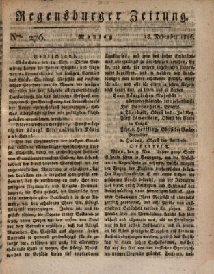 Regensburger Zeitung Montag 18. November 1816