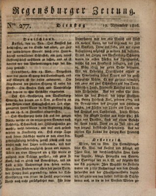 Regensburger Zeitung Dienstag 19. November 1816