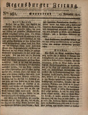 Regensburger Zeitung Samstag 23. November 1816