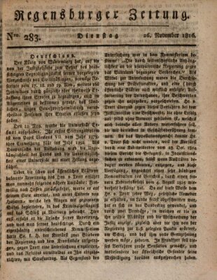 Regensburger Zeitung Dienstag 26. November 1816