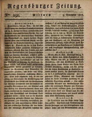 Regensburger Zeitung Mittwoch 4. Dezember 1816