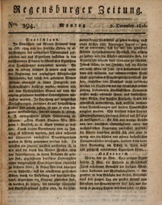 Regensburger Zeitung Montag 9. Dezember 1816