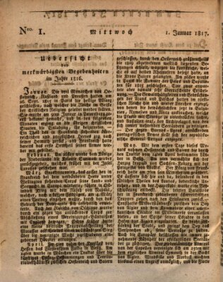 Regensburger Zeitung Mittwoch 1. Januar 1817