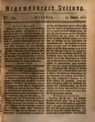 Regensburger Zeitung Dienstag 14. Januar 1817