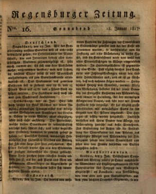 Regensburger Zeitung Samstag 18. Januar 1817