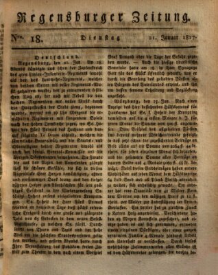 Regensburger Zeitung Dienstag 21. Januar 1817