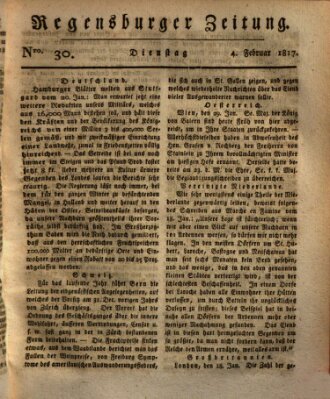 Regensburger Zeitung Dienstag 4. Februar 1817