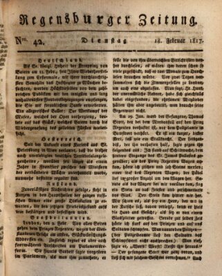 Regensburger Zeitung Dienstag 18. Februar 1817