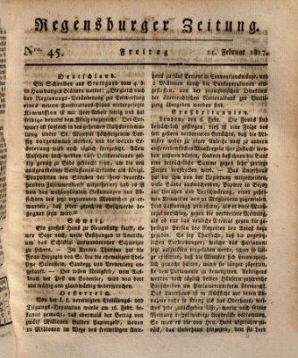 Regensburger Zeitung Freitag 21. Februar 1817