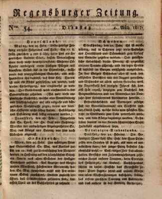 Regensburger Zeitung Dienstag 4. März 1817